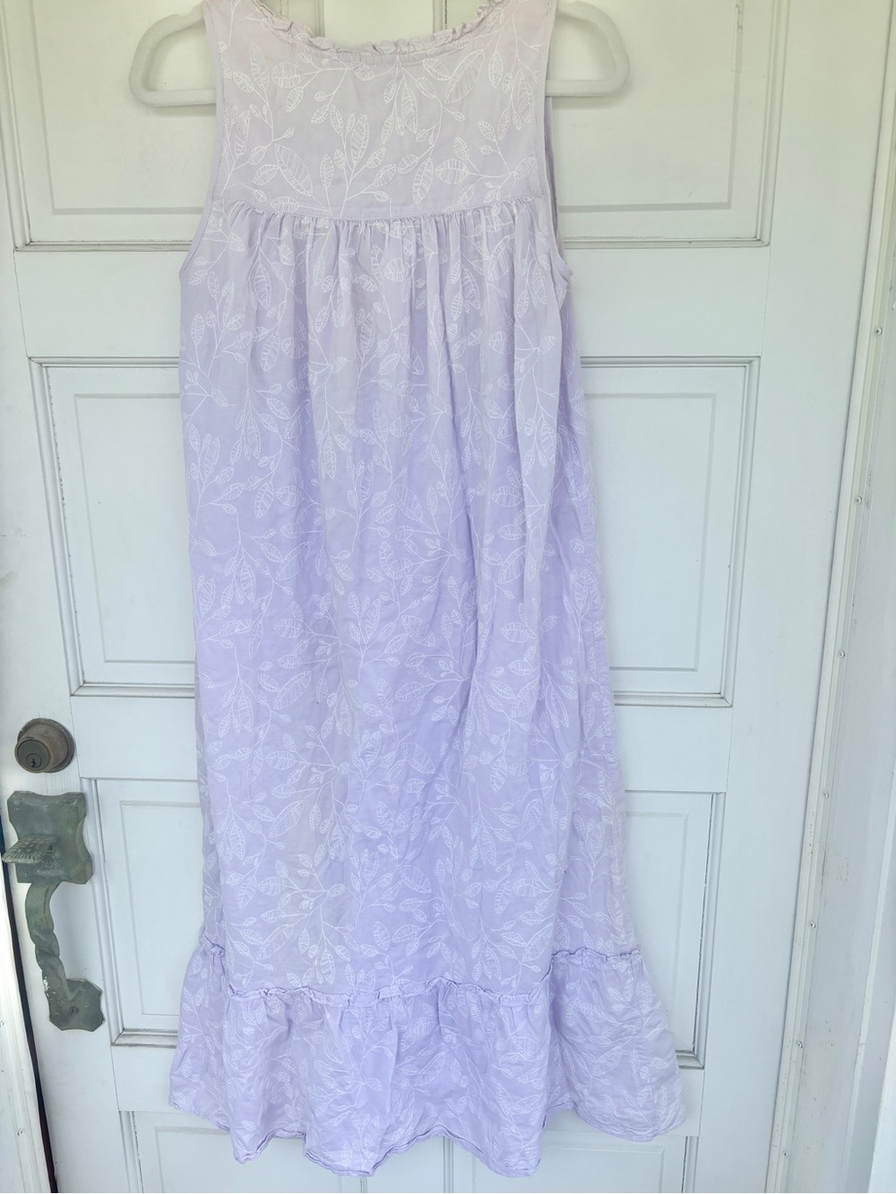 Vintage Eileen West Lavender Floral Cotton Nightgown Cottagecore Prairie Dress S - Picture 7 of 10